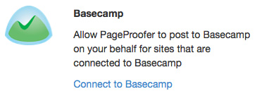 The Connect to Basecamp link in your Settings