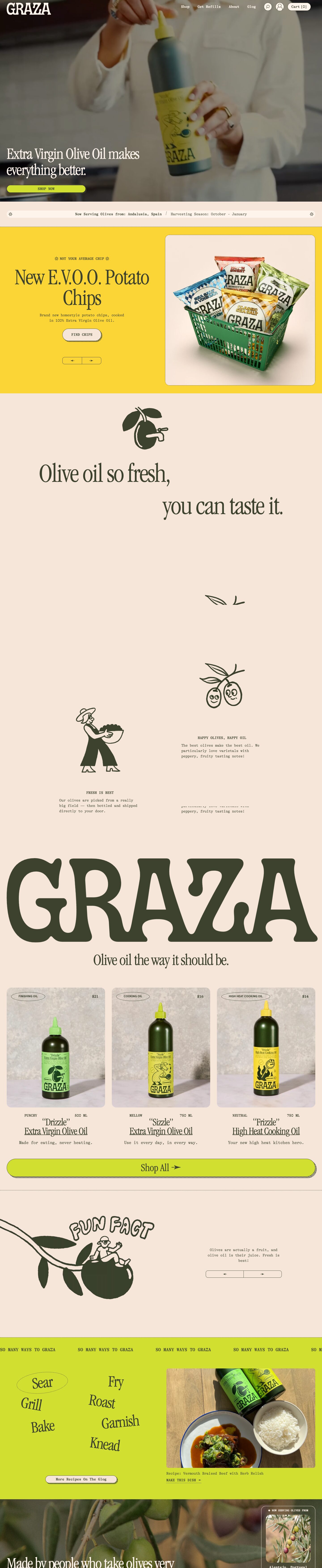 The full Graza homepage