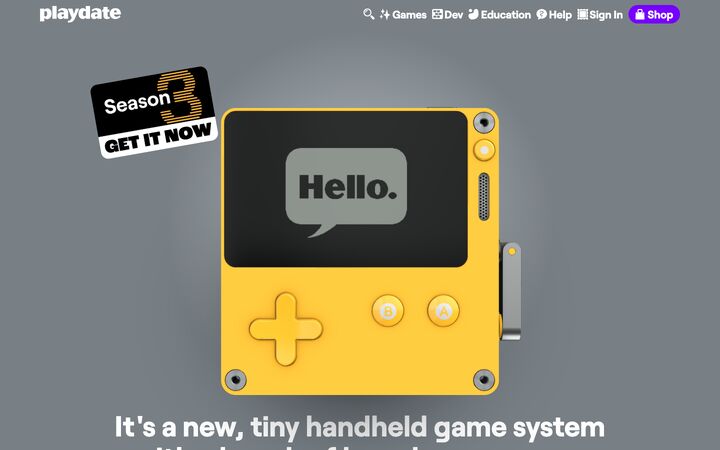 Playdate homepage