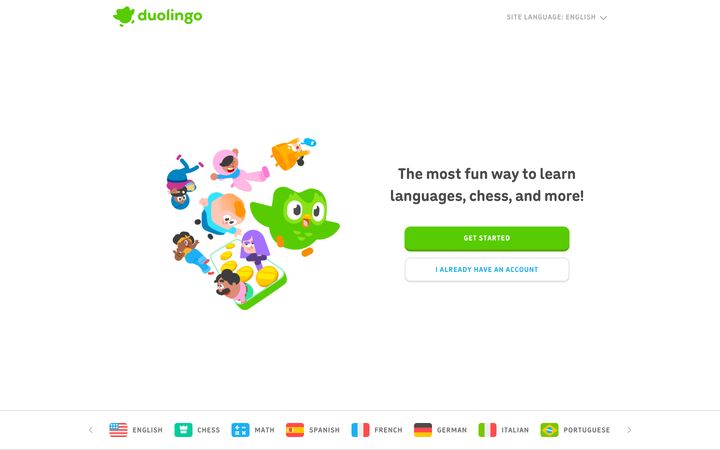 Duolingo homepage