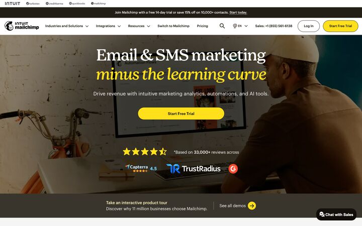 Mailchimp homepage