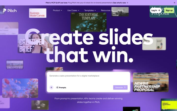 Pitch homepage