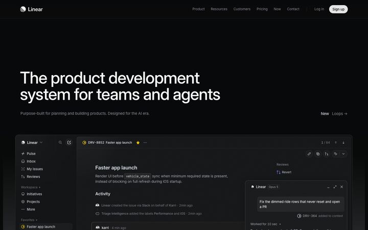 Linear homepage