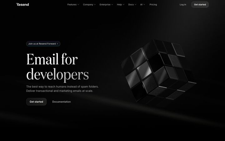 Resend homepage